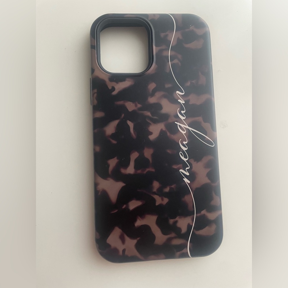 Matte brown and black tortoiseshell “Meagan” phone case for iphone 12
